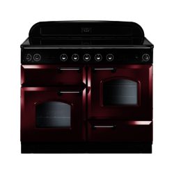 Rangemaster Classic 110cm Electric Induction 87560 Range Cooker in Cranberry with Chrome Trim and Induction Hob